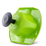 Botão Borner V5 verde para costura com base de suporte ergonômica.