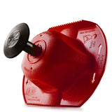 Botão Borner V5 vermelho com haste de pressão para uso profissional.